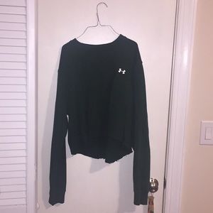 Cropped emerald green sweatshirt